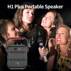 Rechargeable Bluetooth Speaker with UHF Wireless Microphone 30W Output Power for Outdoor H1Plus