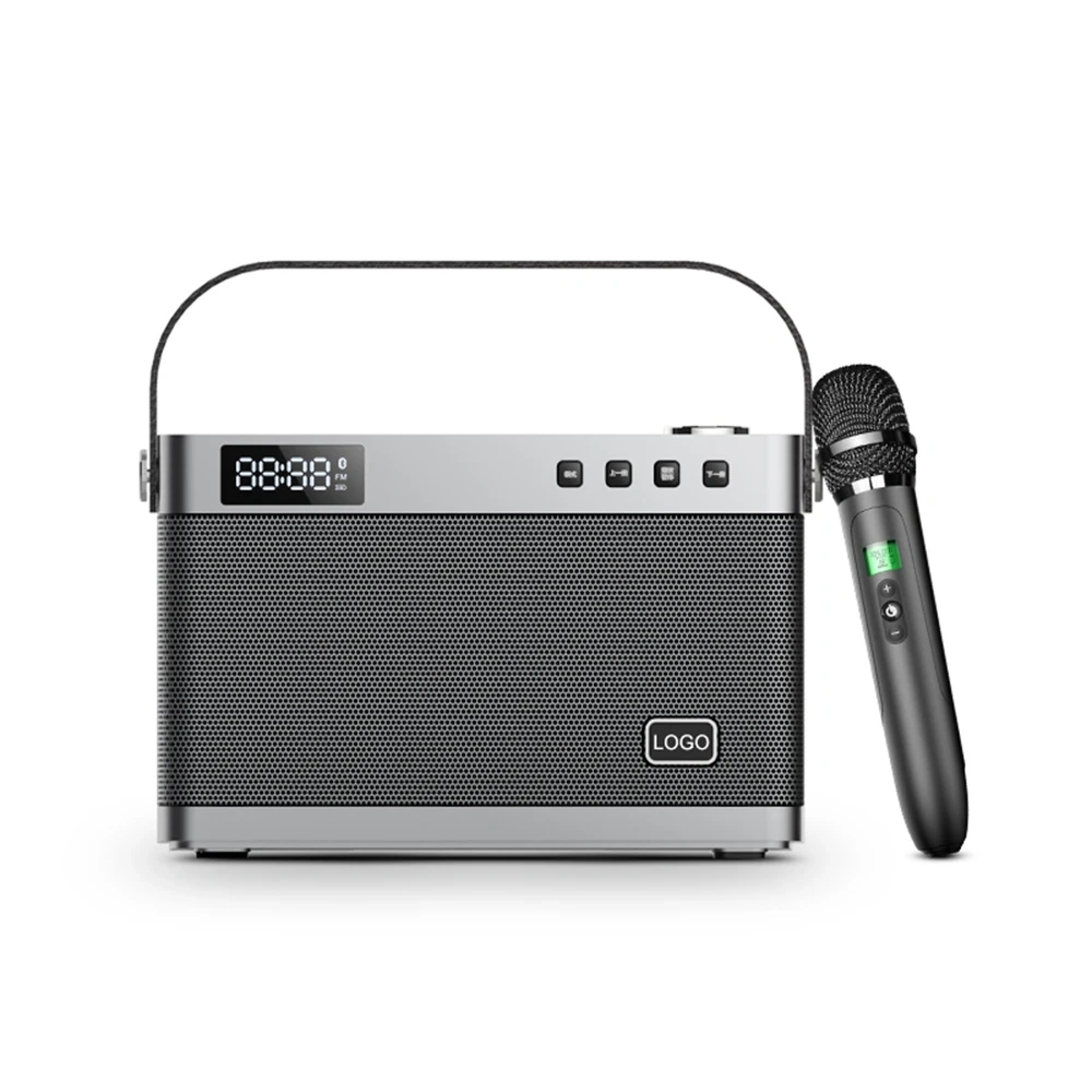 Active Noise Cancelling Bluetooth Speaker Home Hi-Fi Loud Party Speaker with UHF Wireless Microphone T9
