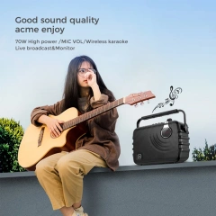 Newest Hottest Home Outdoor Wireless HIFI Karaoke Speaker With UHF Microphone 70W Party Speaker K6