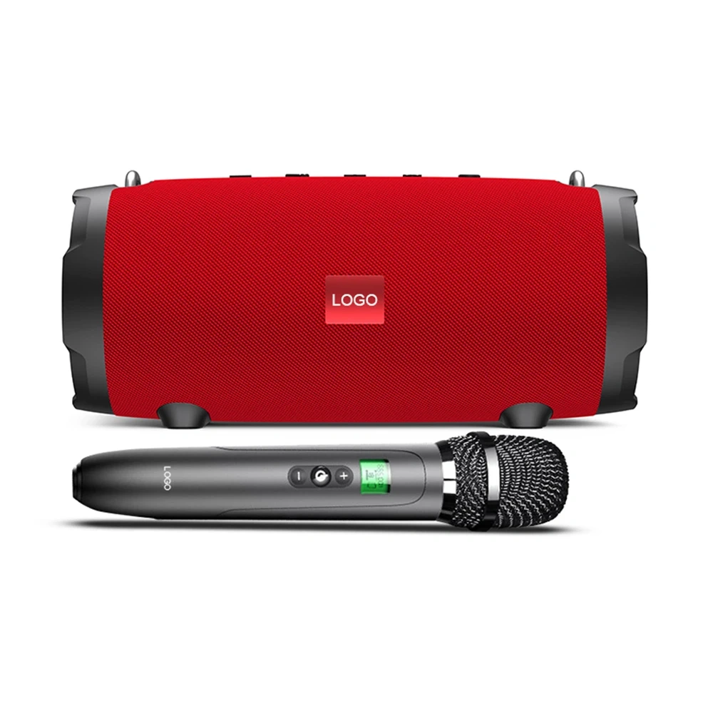 40W Output IPX5 Waterproof Rechargeable Bluetooth Hi-Fi Speaker with Wireless Karaoke Mic P9MiniUHF