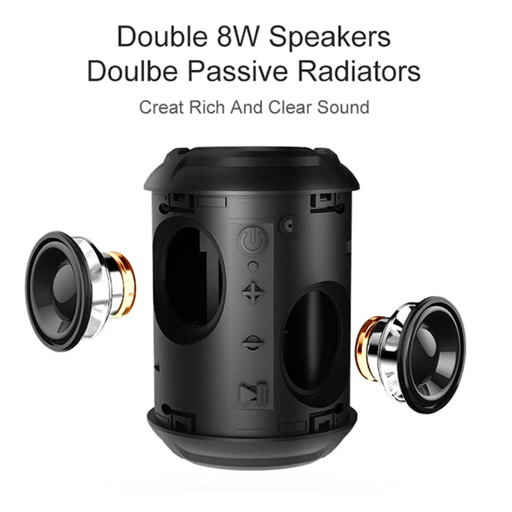 8W SOS Alarm Small Bluetooth Speaker True Wireless Stereo Portable Waterproof Laptop Speaker Box P6