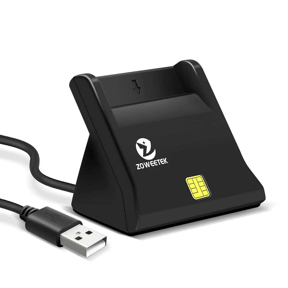 Mini Smart Credit Card Reader with USB 2.0 Card Reader for ISO 7816 EMV CAC/IC/ID Cards ZW-12026-3