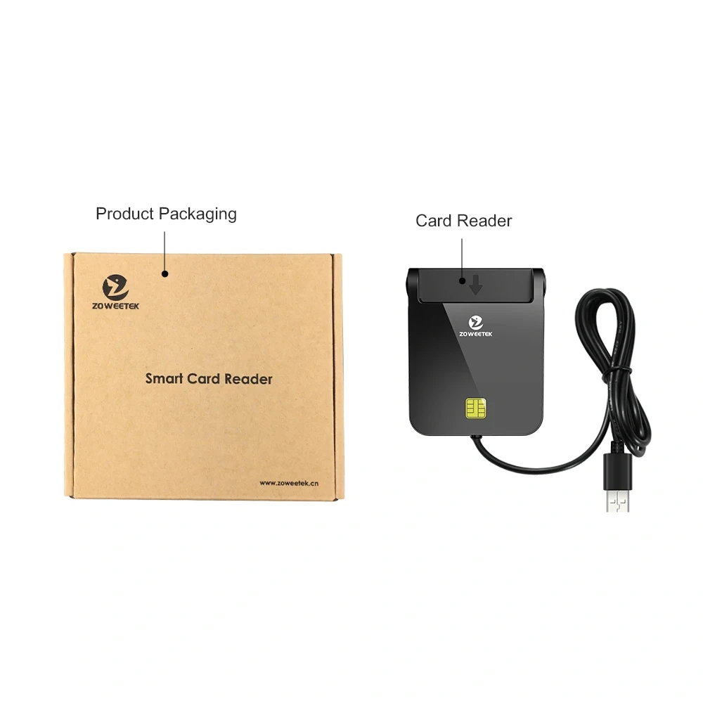 IC ID Card Reader Affordable Chip Card Reader USB 2.0 Single Slot Credit Card Reader ZW-12026-8