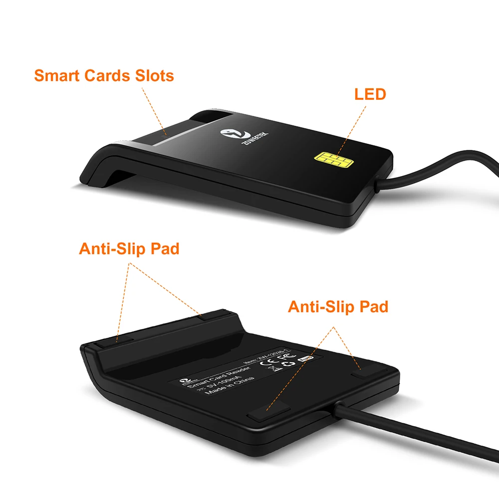 Smart Chip Card Reader ISO 7816 EMV Reader Portable ID IC Card ATM ...