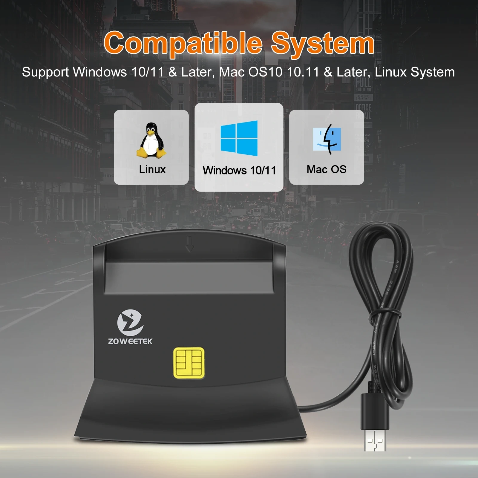 Multifunction Card Reader EMV IC/ID/TF/SD/MMC/SIM Smart Credit Card Readers All In ONE ZW-12026-6