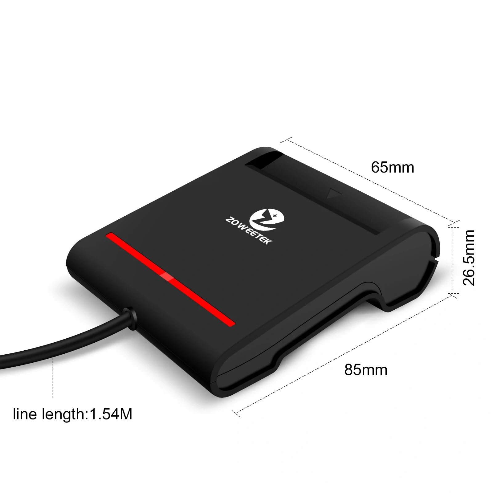 CAC/ID/IC Chip Card Reader Single Slot USB 2.0 CCID Credit Card Reader Writer ZW-12026-2