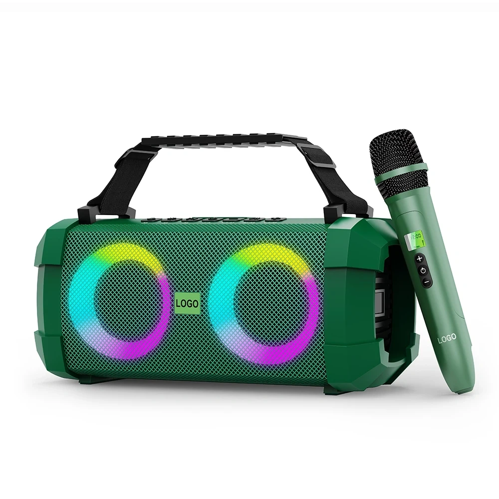 Portable Speaker with UHF Wireless Microphone Effect Big Size RGB LED Light Bluetooth Speaker X1