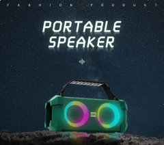 Portable Speaker with UHF Wireless Microphone Effect Big Size RGB LED Light Bluetooth Speaker X1