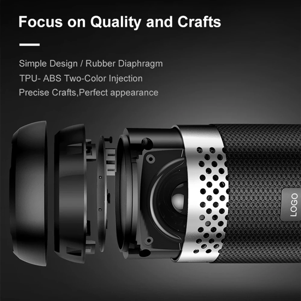 Portable Speakers 7.4V 2500mAh Battery Bluetooth 5.0 IPX5 Dual Waterproof Speakers P8