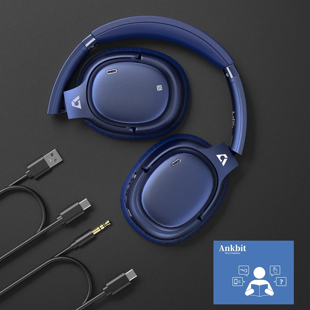 Bluetooth Wireless Over Ear Headphone with aptX LL/Multipoint/NFC Headset Microphone E600Pro