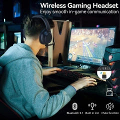 Hybrid ANC Headphones with USB Bluetooth5.3 Transmitter Dongle&Mic aptX HD/LL Over-Ear Set E700Set