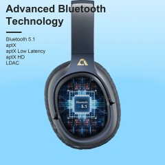 Hi-res LDAC Bluetooth Earphone Wireless Headphones ANC with aptX HD & Low Latency 60H Playtime E700