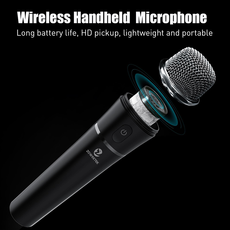 25W Outdoor Wireless Bluetooth Speaker with UHF Microphones Portable Voice Amplifier for Teachers H6