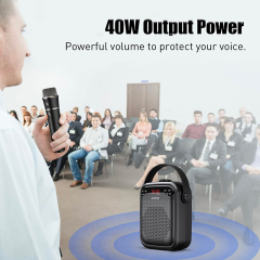 25W Outdoor Wireless Bluetooth Speaker with UHF Microphones Portable Voice Amplifier for Teachers H6