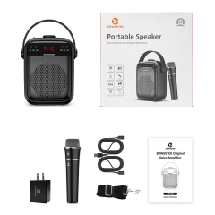 25W Outdoor Wireless Bluetooth Speaker with UHF Microphones Portable Voice Amplifier for Teachers H6