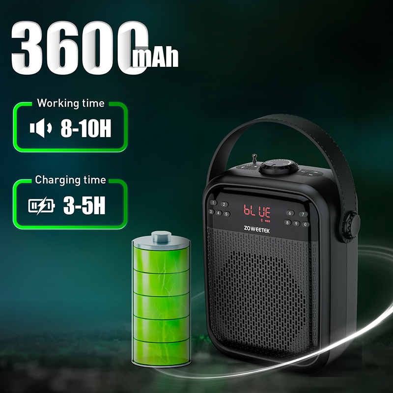 25W Outdoor Wireless Bluetooth Speaker with UHF Microphones Portable Voice Amplifier for Teachers H6