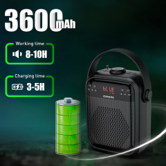 25W Outdoor Wireless Bluetooth Speaker with UHF Microphones Portable Voice Amplifier for Teachers H6
