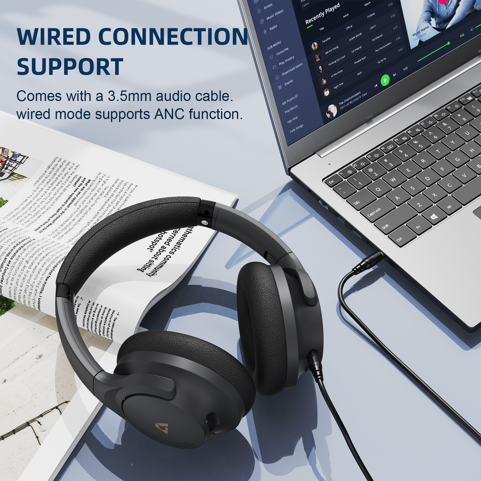 Hybrid Active Noise Cancelling Headphones,LDAC Hi-Res Wireless Audio,75H Playtime Y8