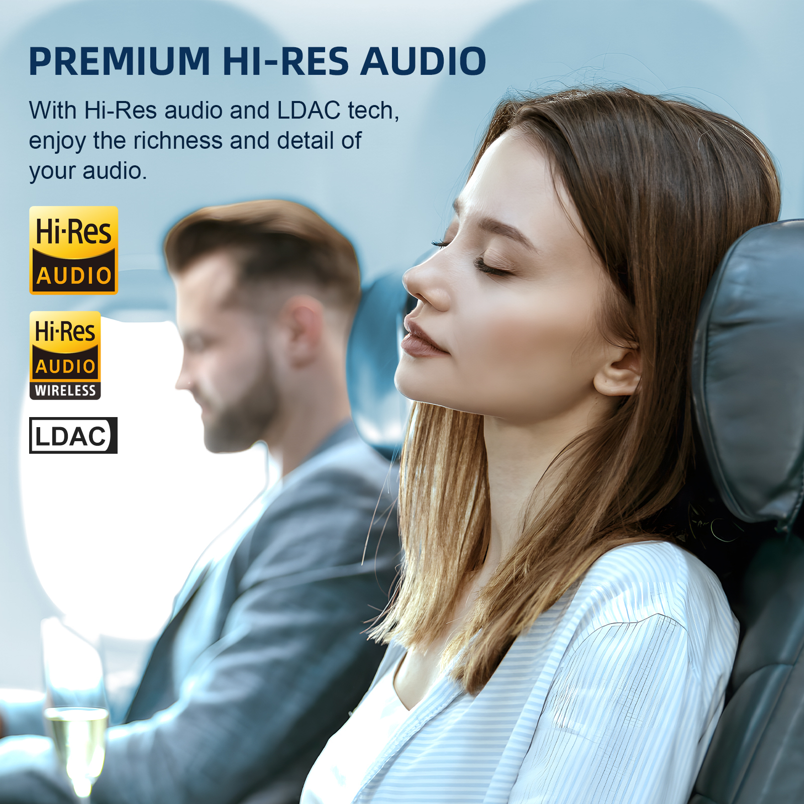 Hybrid Active Noise Cancelling Headphones,LDAC Hi-Res Wireless Audio,75H Playtime Y8