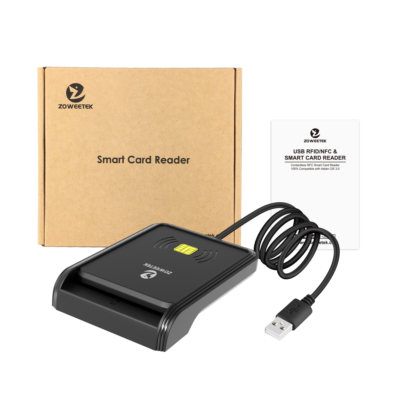 New 2 in 1 Smart Card Reader RFID/NFC Access Card Reader Plug and Play IC ID Card Reader ZW-12026-13
