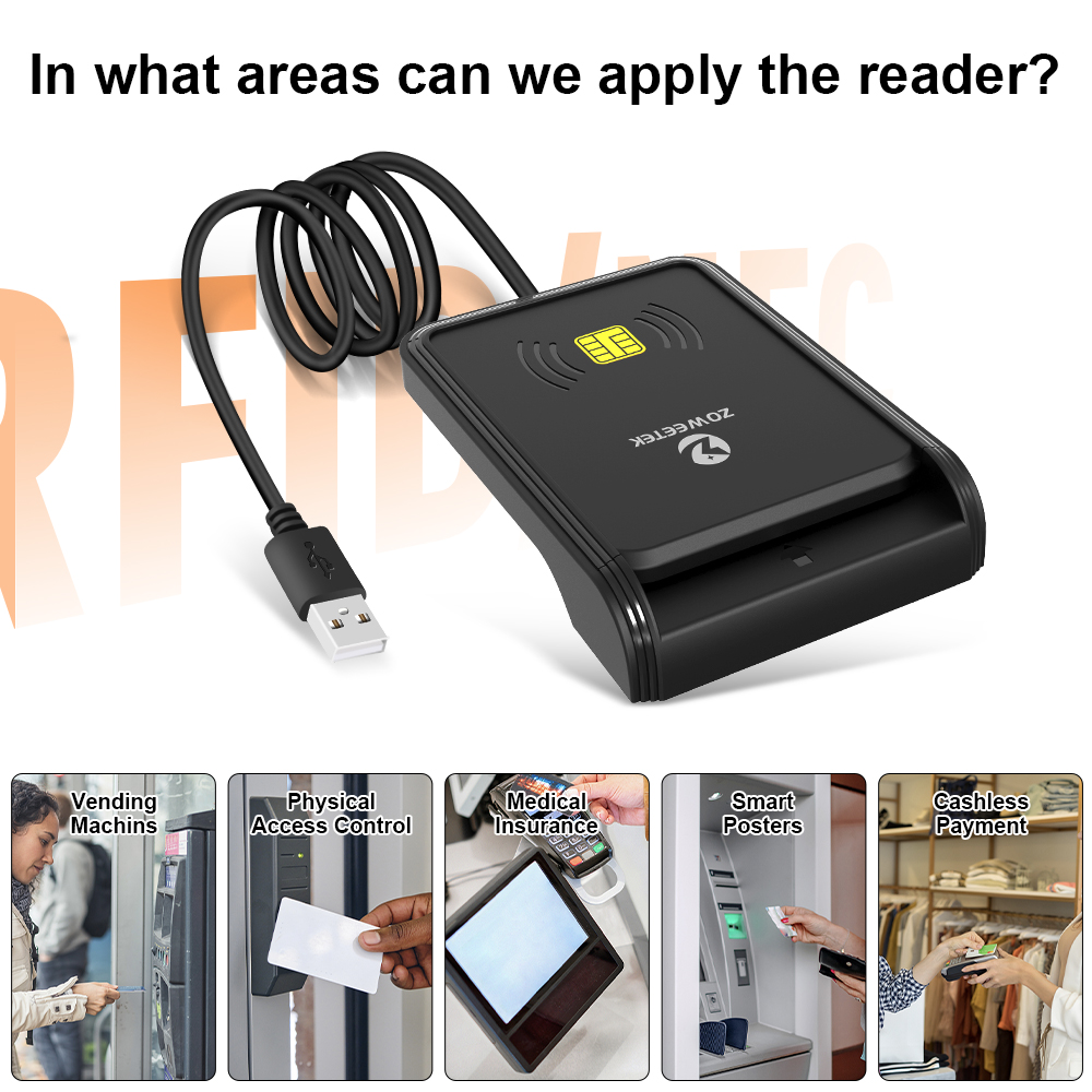 New 2 in 1 Smart Card Reader RFID/NFC Access Card Reader Plug and