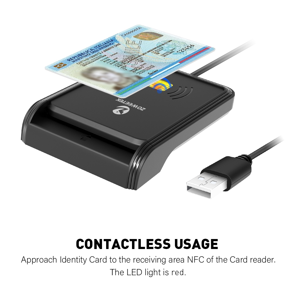 New 2 in 1 Smart Card Reader RFID/NFC Access Card Reader Plug and Play IC ID Card Reader ZW-12026-13