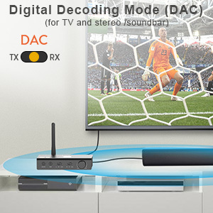 HiFi DAC Decoder Bluetooth 5.0 Transmitter and Receiver With AptX-LL/HD & LDAC for TV DS700