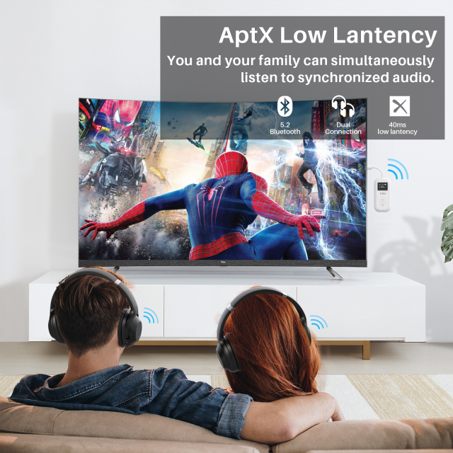 Airplane Bluetooth Adapter With Aptx-LL/HD & Adaptive Wireless Audio Transmitter and Receiver Safefly Pro