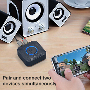 Mini Bluetooth 5.1 HiFi Receiver with aptX HD – Wireless Audio Adapter with Built-in Battery B06HD