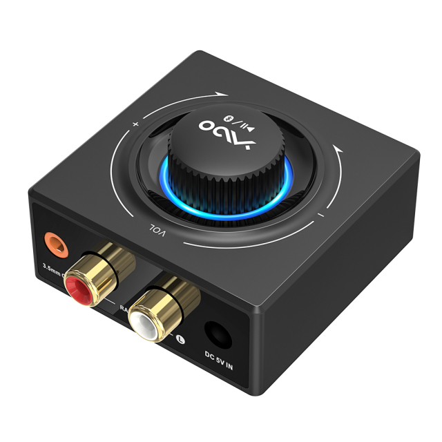 Bluetooth 5.2 Audio Receiver – Compact Wireless Adapter with AUX & RCA Output B06T3