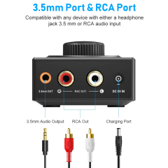 Bluetooth 5.2 Audio Receiver – Compact Wireless Adapter with AUX & RCA Output B06T3