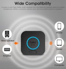 Home HiFi Audio Receiver with AptX-LL/HD 3.5mm AUX/RCA Out Stereo Receiver Bluetooth Adapter for Speaker B06+