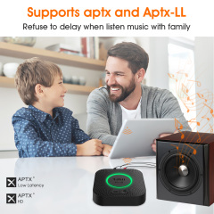 Home HiFi Audio Receiver with AptX-LL/HD 3.5mm AUX/RCA Out Stereo Receiver Bluetooth Adapter for Speaker B06+