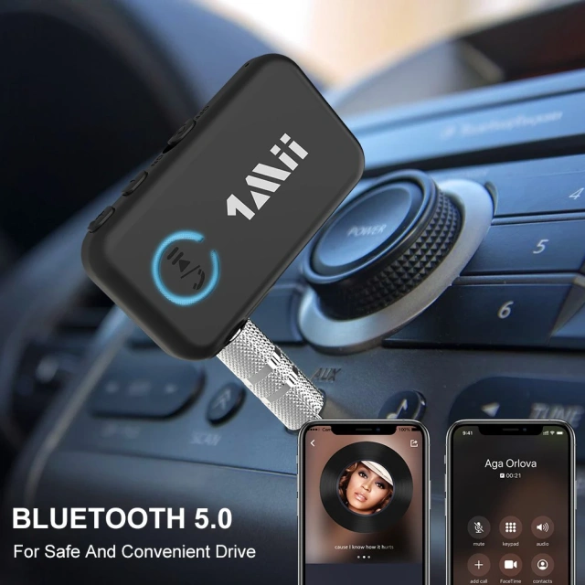 Hands-free Calling Mini In-car Bluetooth 5.0 Audio Adapter Stereo Wireless Bluetooth Receivers ML100