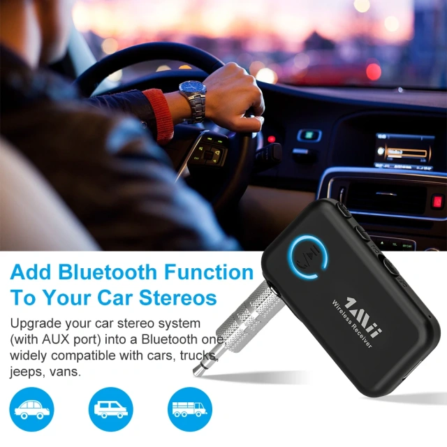 Hands-free Calling Mini In-car Bluetooth 5.0 Audio Adapter Stereo Wireless Bluetooth Receivers ML100