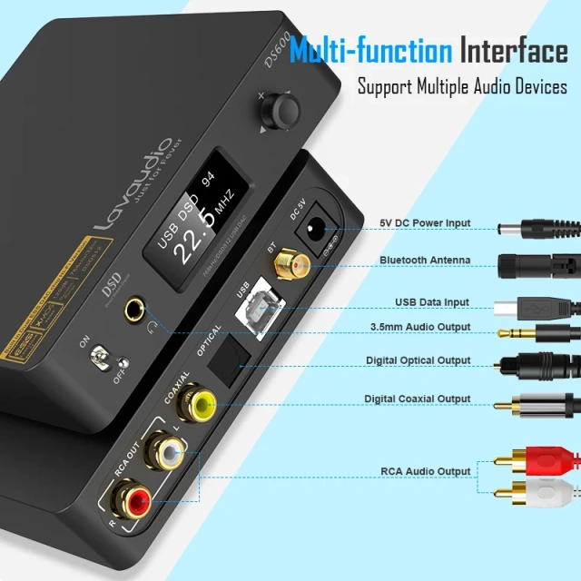 USB DAC Desktop Decoder Headphone Amplifier Preamplifier with LDAC  Audio Receivers DS600