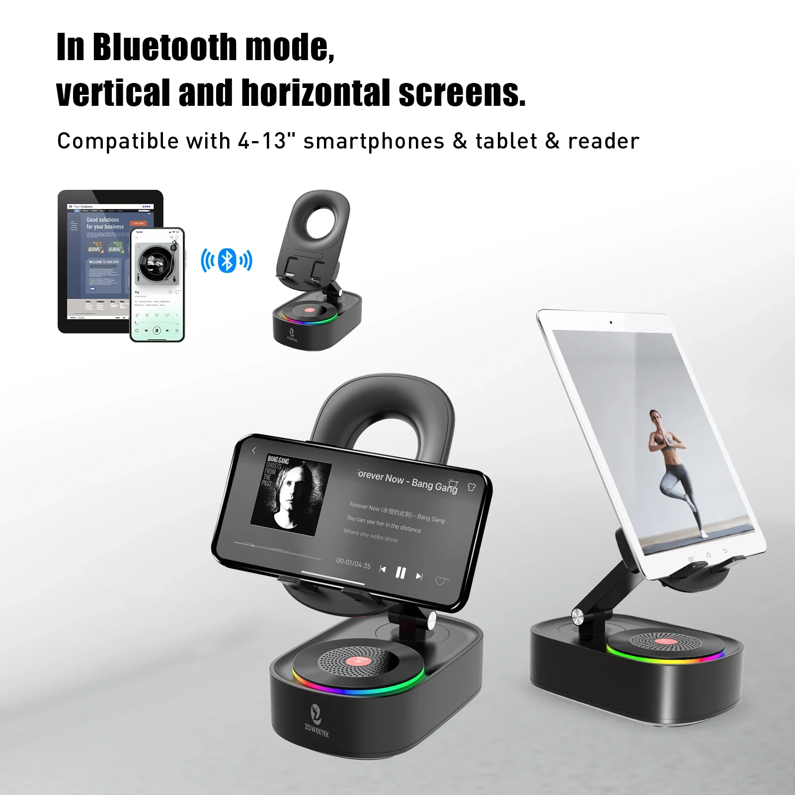 Induction Speaker With Phone Stand and Charging Function Bluetooth 5.3 Wireless Speaker S580