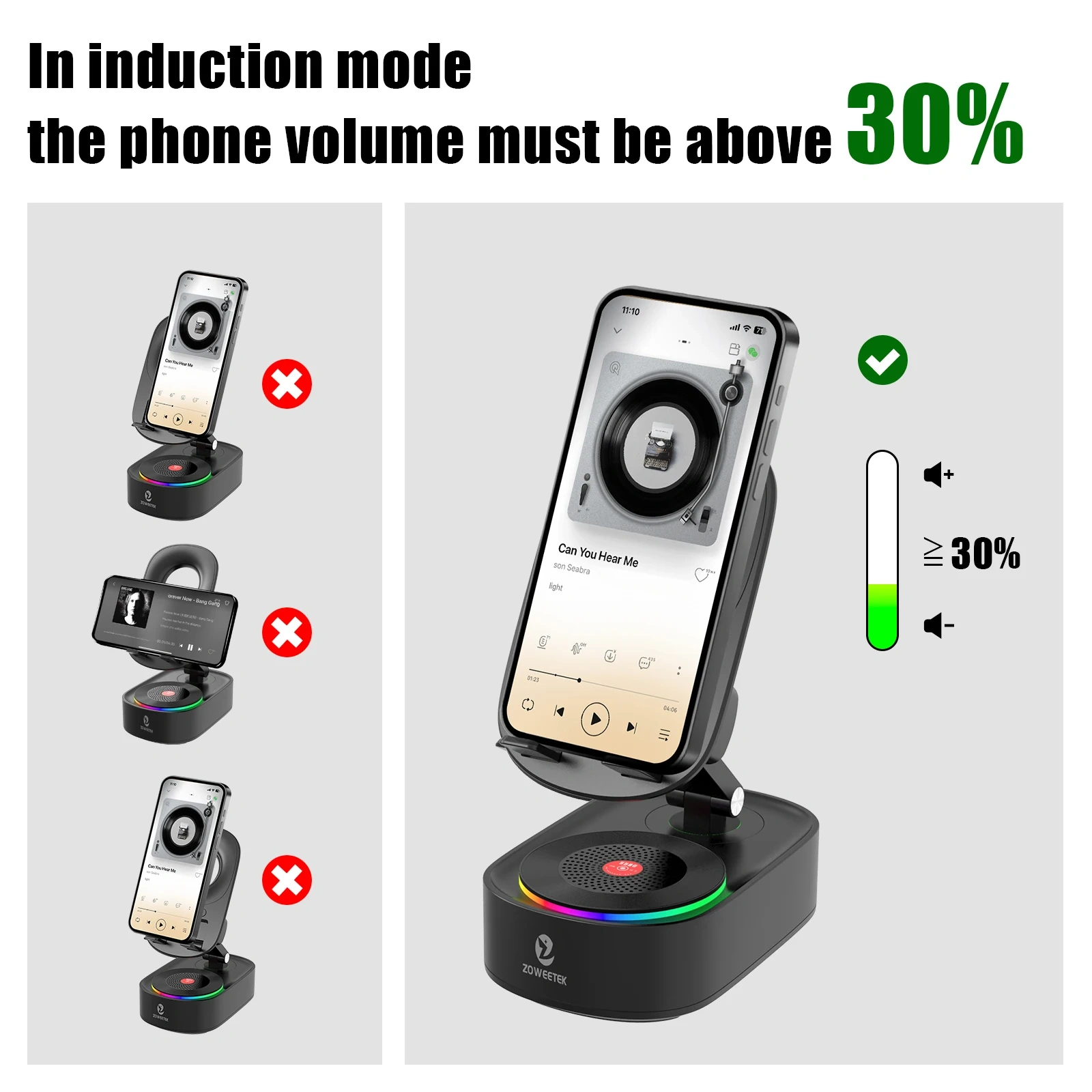 Induction Speaker With Phone Stand and Charging Function Bluetooth 5.3 Wireless Speaker S580