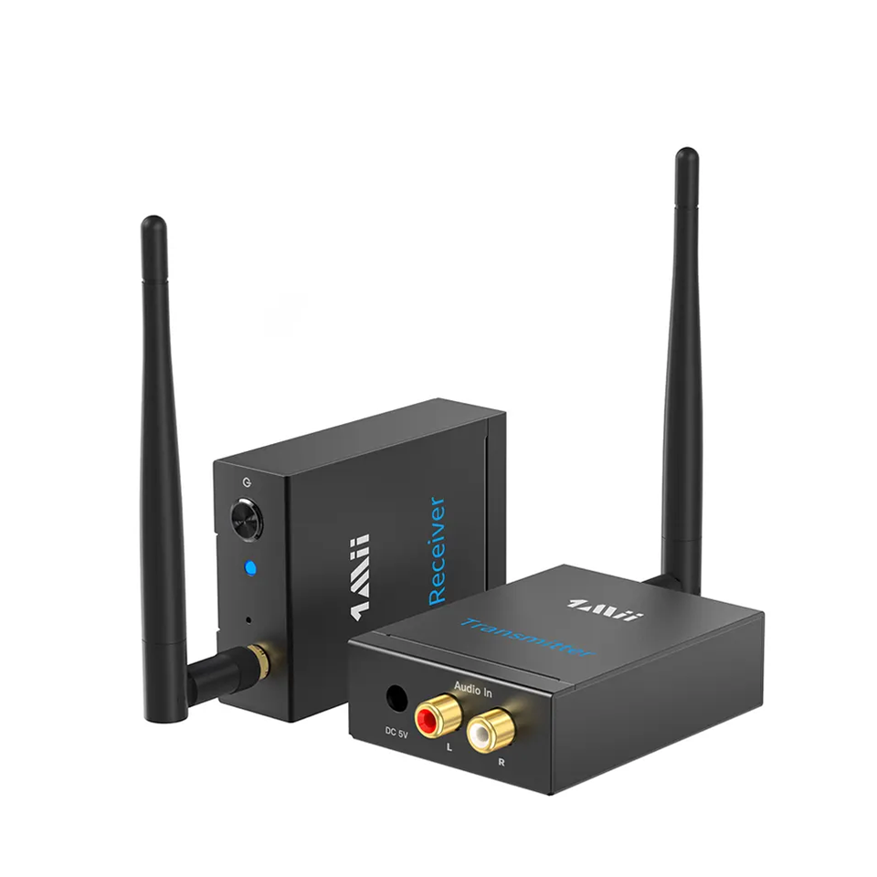 2.4GHz BT Audio Transmitter&Receiver 328ft Long Distance Audio Adapter for TV PC Amplifier Speaker RT5066