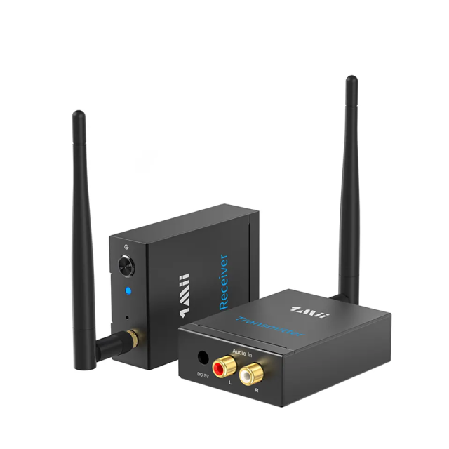 2.4GHz BT Audio Transmitter&Receiver 328ft Long Distance Audio Adapter for TV PC Amplifier Speaker RT5066