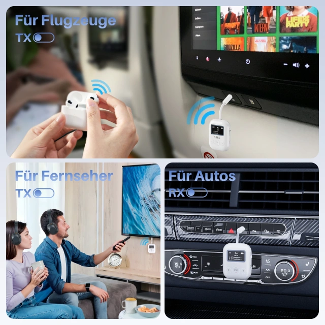 Bluetooth Adapter 2 in 1 Wireless Audio Transmitter and Receiver Safefly min+