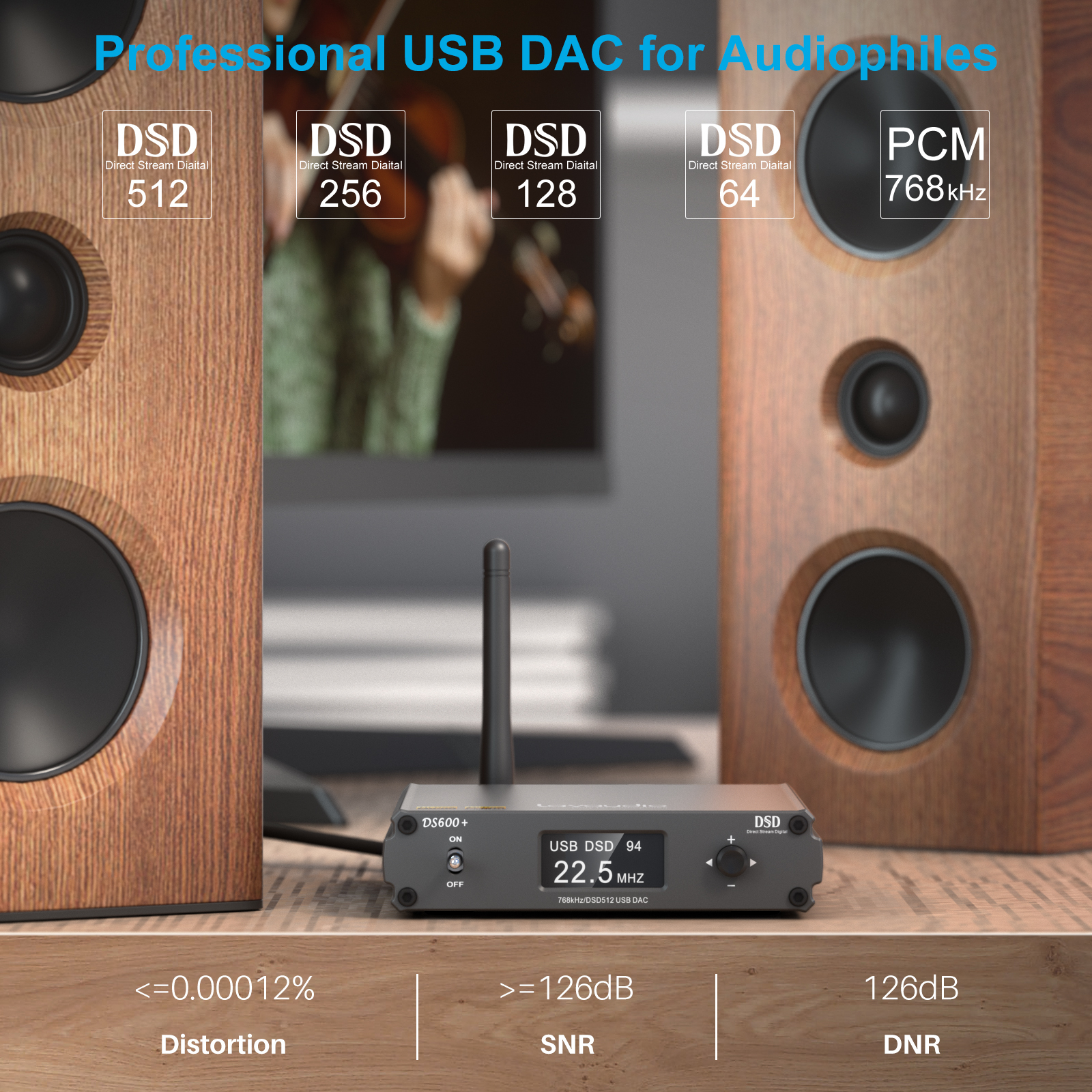 Dekoder Desktop Audio DAC USB HiFi Audio Bluetooth Audio aptx-ll/HD & LDAC DS600+