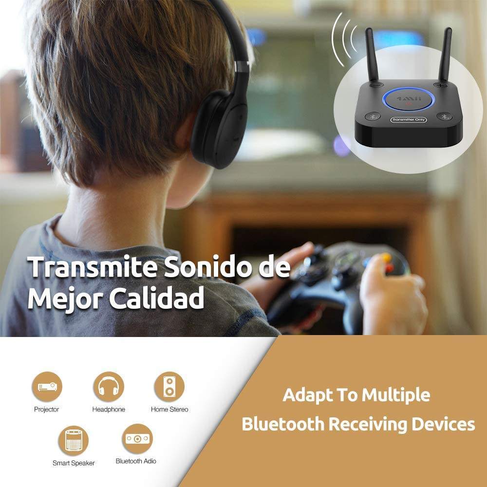 Wireless Bluetooth 5.2 Audio Transmitter with aptX-LL/HD TV Transmitter Adapter B06TX