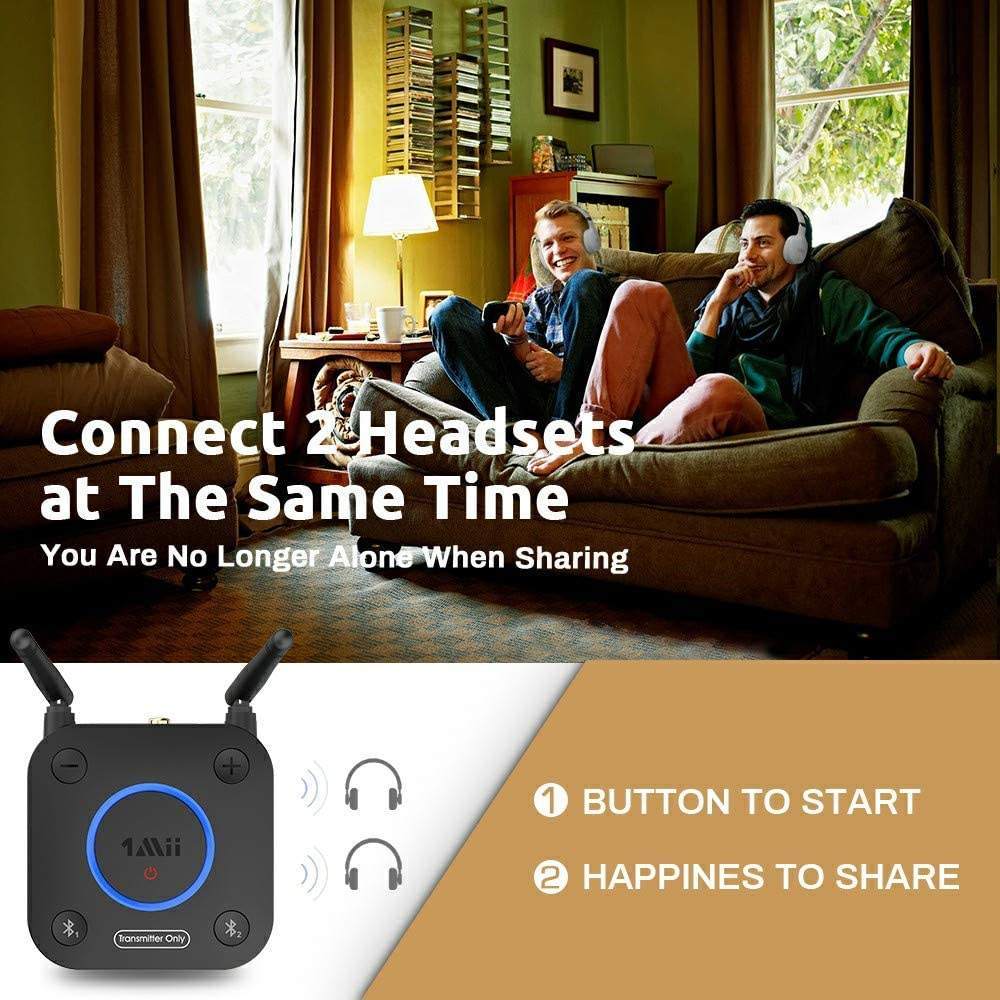 Wireless Bluetooth 5.2 Audio Transmitter with aptX-LL/HD TV Transmitter Adapter B06TX