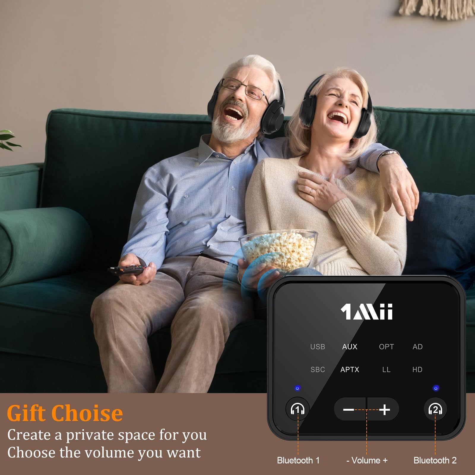 Transmitter Low Latency AUX Bluetooth Adapter, the Finest Wireless Headphones Transmitter for TV B06T6