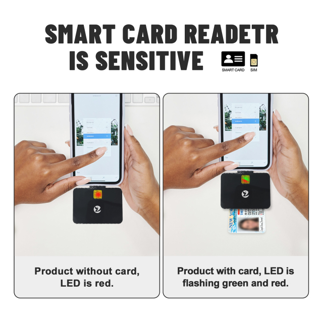 USB-C Card Reader EMV Card Reader Smart ID & IC Chip Card Readers for Phone Tablets ZW-12027-1