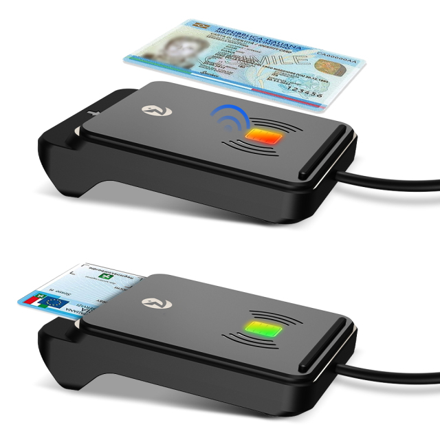 Contactless RFID NFC Card Readers & Contact Smart IC ID Chip Card Reader ZW-12026-12