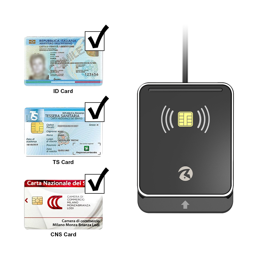 Contactless RFID NFC Card Readers & Contact Smart IC ID Chip Card Reader ZW-12026-12