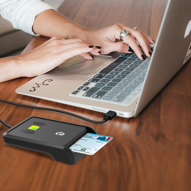 New 2 in 1 Smart Card Reader RFID/NFC Access Card Reader Plug and Play IC ID Card Reader ZW-12026-13
