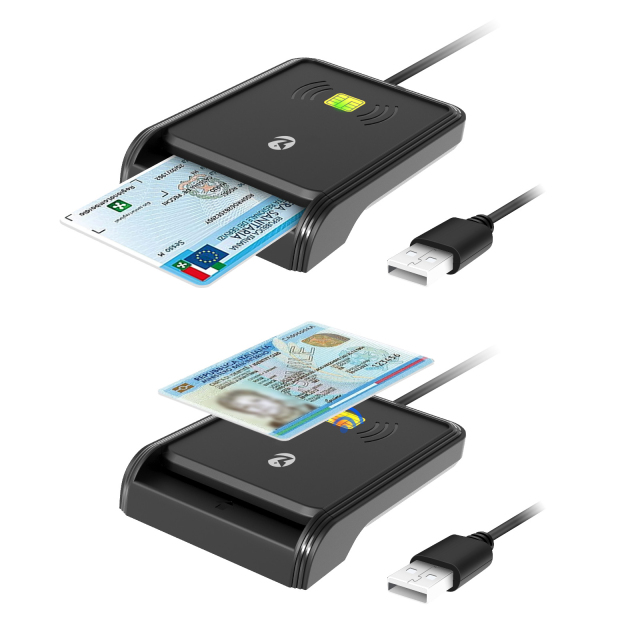 New 2 in 1 Smart Card Reader RFID/NFC Access Card Reader Plug and Play IC ID Card Reader ZW-12026-13